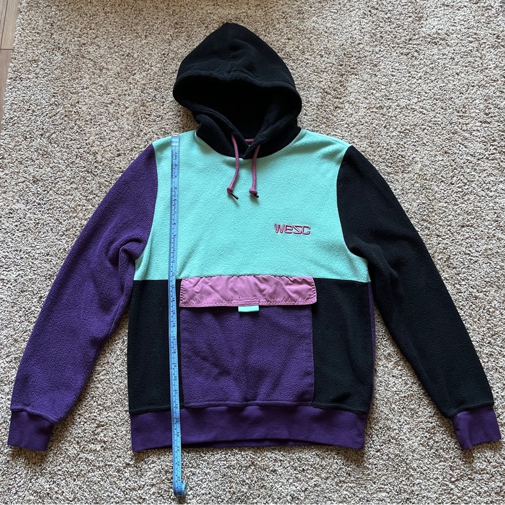 WeSC Unisex Colour Block Fleece Hoodie w/ Pouch Pocket size Men’s S or Women’s M